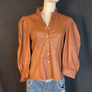 Lamarque soft leather jacket w/ balloon sleeve size M